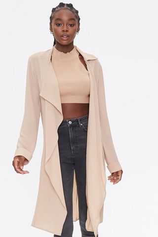 Forever 21 + Crepe Drape-Front Trench Jacket