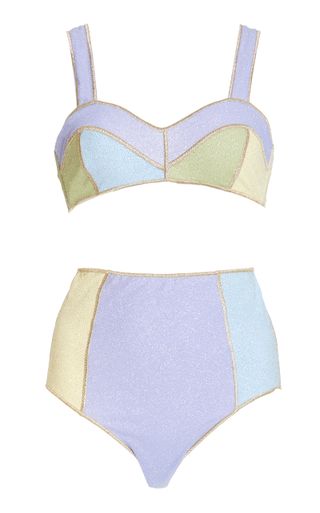 Oseree + Lumière Colorblocked Bikini Set