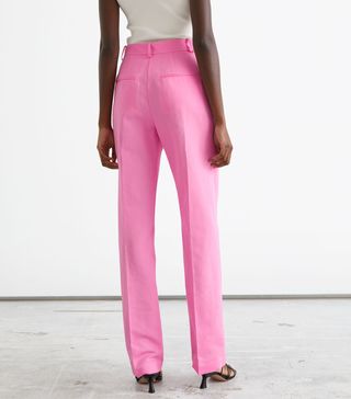 & Other Stories + Straight High Waist Press Crease Trousers
