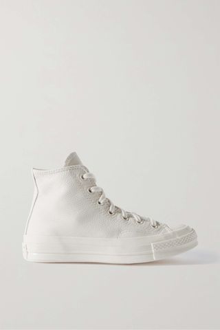 Converse + Chuck 70 Textured-Leather High-Top Sneakers