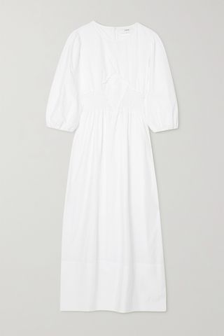 Caes + Shirred Lyocell and Cotton-Blend Poplin Maxi Dress
