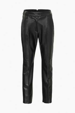 Caes + Vegan Leather-Look Straight Trousers