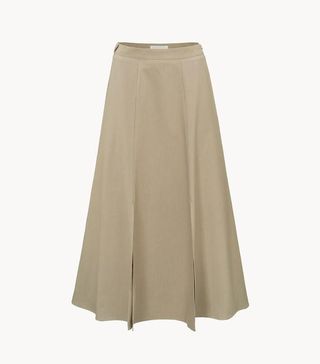 Caes + Organic Cotton Skirt With High Slits