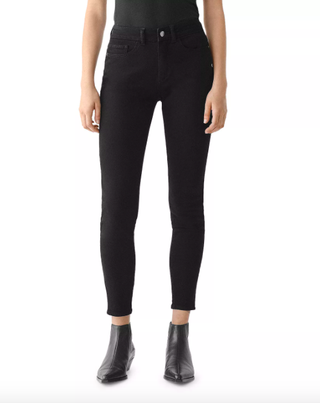DL 1961 + Florence Mid Rise Ankle Skinny Jeans in Black