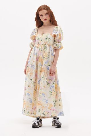 Damson Madder + Organic Floral Bow Back Dress