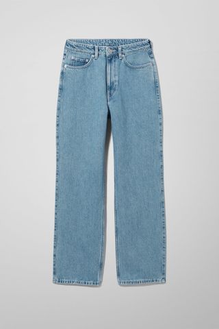 Weekday + Rowe Extra High Straight Jeans in Sky Blue