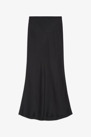 Anine Bing + Bar Silk Skirt in Black