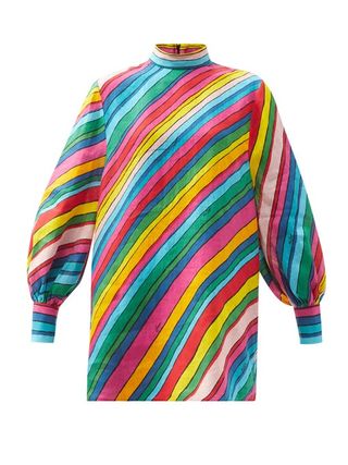 Gucci + Rainbow-Print Linen Top