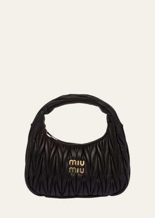 Miu Miu + Matelasse Quilted Top Handle Hobo Bag