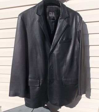 Vintage + Black Soft Leather Blazer