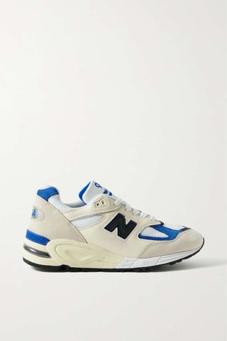 New Balance + Teddy Santis 990 V2 Leather and Suede-Trimmed Mesh Sneakers