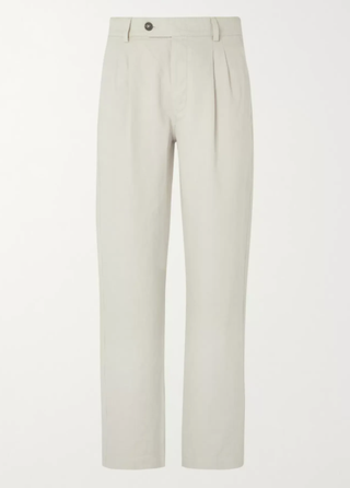 Mr P + Linen-Blend Suit Trousers