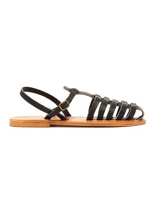 K.Jacques + Adrien Caged Leather Slingback Sandals