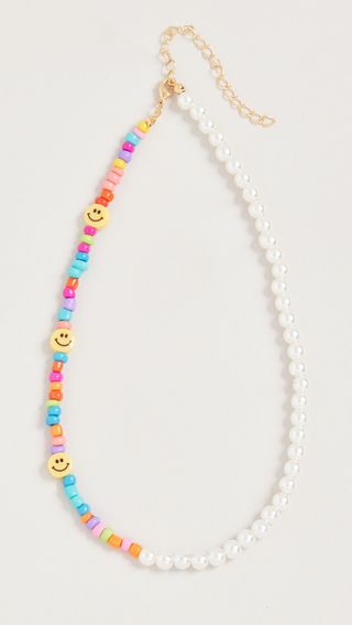 Adina's Jewels + Smiley Face X Pearl Necklace