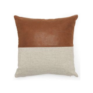 Modrn + Industrial Mixed Material Decorative Square Throw Pillow