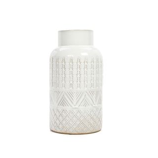 Better Homes & Gardens + Small Ceramic Cream Textured Vase