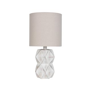 Better Homes & Gardens + White Wash Faceted Faux Wood Table Lamp
