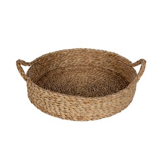 Better Homes & Gardens + Round Natural Colored Water Hyacinth Woven Tray