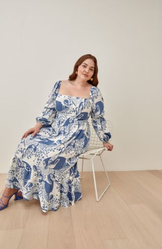 Reformation + Mica Floral Print Long Sleeve Maxi Dress
