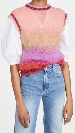 Rose Carmine + Mohair Knit Vest
