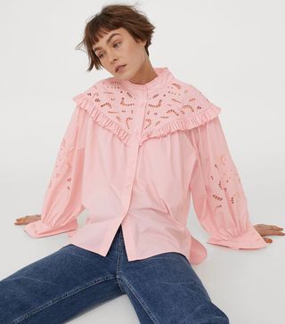 H&M + Embroidery-Detail Blouse