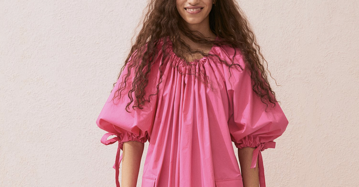 h and m pink puff sleeve dress H&M Pink Sequin Party Dress Puff Sleeves Lined Size 7-8 Special Occasion Fun