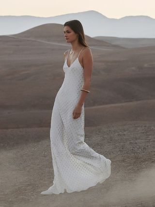Reiss + Reiss White/Gold Louisa Metallic Maxi Dress