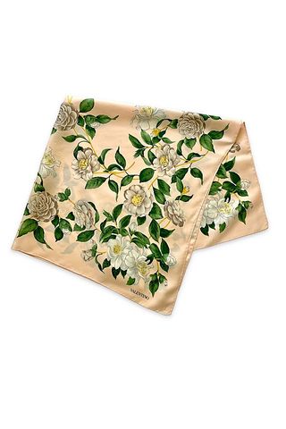 Vintage Valentino + Floral Print Silk Scarf Selected by Marmalade