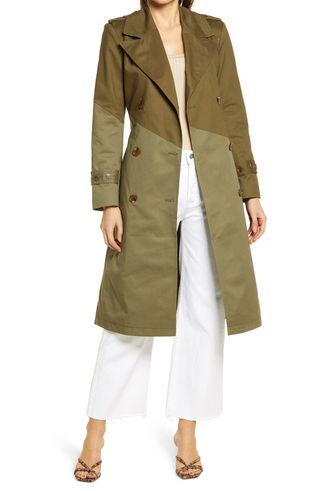 Nordstrom + Pieced Colorblock Trench Coat