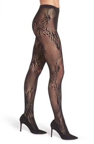 Natori + Feather Lace Fishnet Tights