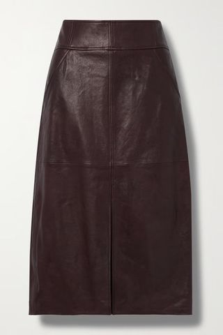 Veronica Beard + Sorvino Paneled Leather Midi Skirt