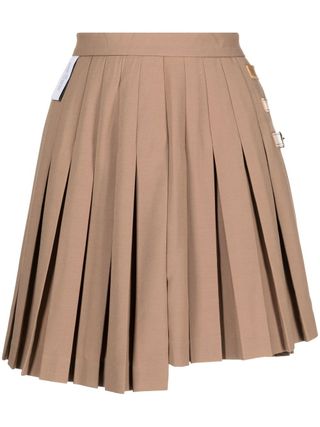 Rokh + Buckled Pleated Mini Skirt