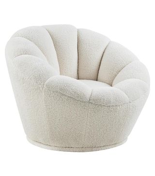 Meridian Furniture + Dream Faux Sheepskin Fur Swivel Accent Chair