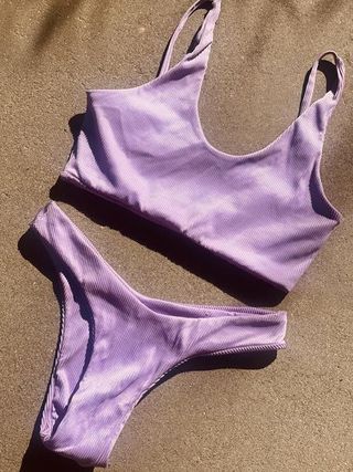 BOLD Swim + Demure Lavender Shelf Tank Bikini Set