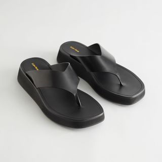 & Other Stories + Leather Thong Strap Sandals