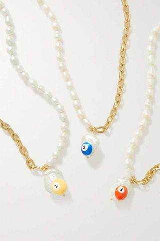 Martha Calvo + Roll With It Gold-Plated Pearl Necklace