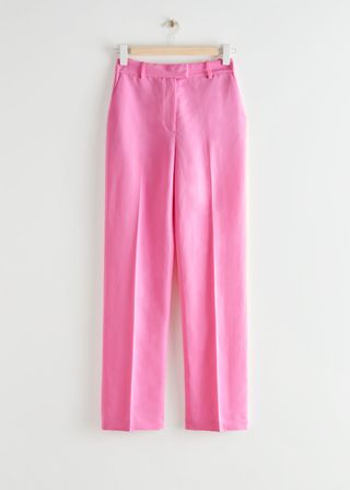 & Other Stories + Straight High Waist Press Crease Trousers