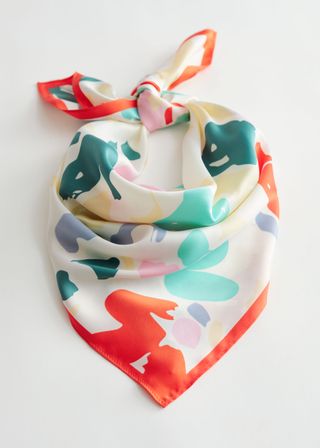 & Other Stories + Colour Block Printed Satin Scarf