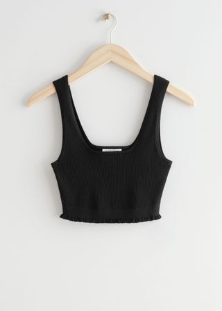 & Other Stories + Knitted Ruffled Bralette Rib Top