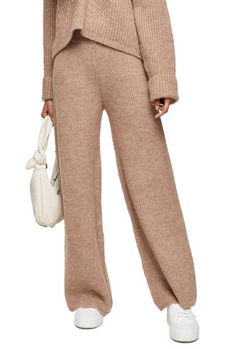 Topshop + Ribbed Wide Leg Lounge Trousers