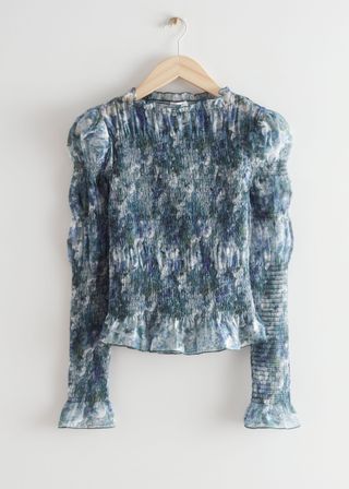 & Other Stories + Printed Fitted Smock Top