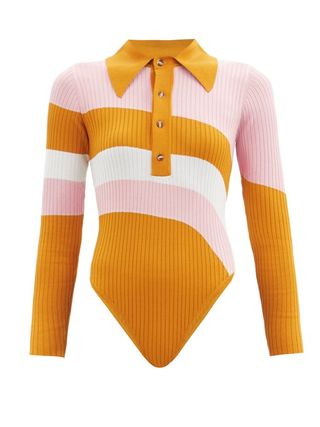 Dodo Bar Or + Hera Striped Jersey Bodysuit