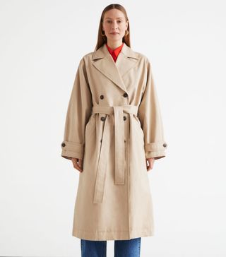 & Other Stories + Relaxed Belted Cotton Trench Coat