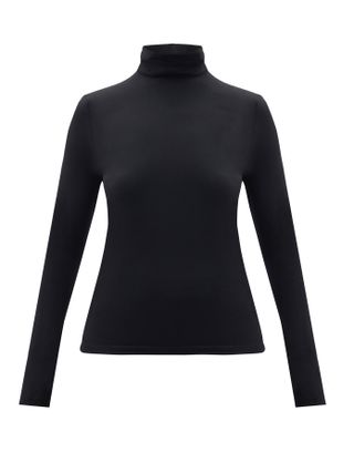 Wolford + Roll-Neck Jersey Top