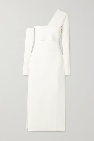 Proenza Schouler + One-Shoulder Cutout Knitted Maxi Dress