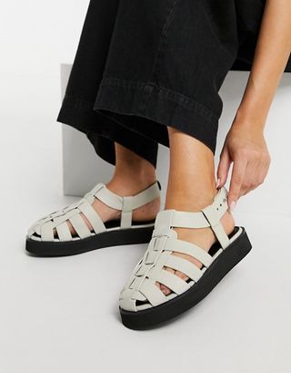 ASOS + Fisherman Flat Shoe in Cream