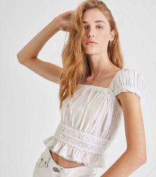 French Connection + Almo Cotton Square Neck Top
