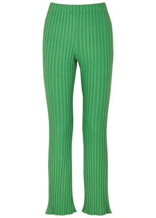 Simon Miller + Cyrene Green Ribbed Jersey Trousers