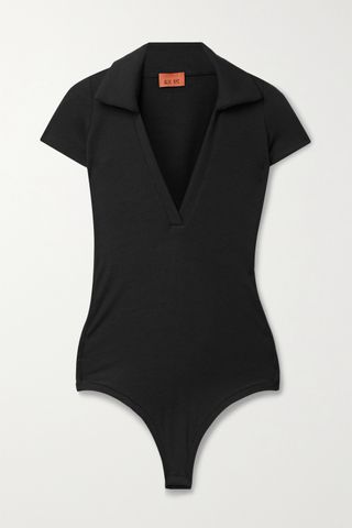 Alix Nyc + Moore Ribbed Stretch Modal-Jersey Thong Bodysuit