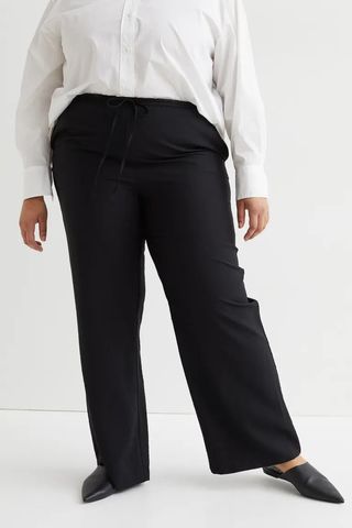 H&M+ + Wide Satin Trousers